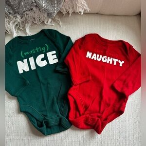Old navy Naughty and nice onesies